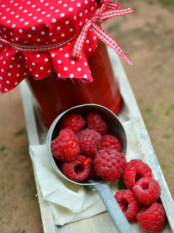 Himbeer Fruchtaufstrich im Glas